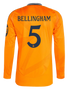 BELLINGHAM #5 Real Madrid 24/25 Men's Away Long Sleeve Shirt