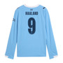 HAALAND #9 Manchester City 25/26 Men's Home Long Sleeve Shirt - City Font