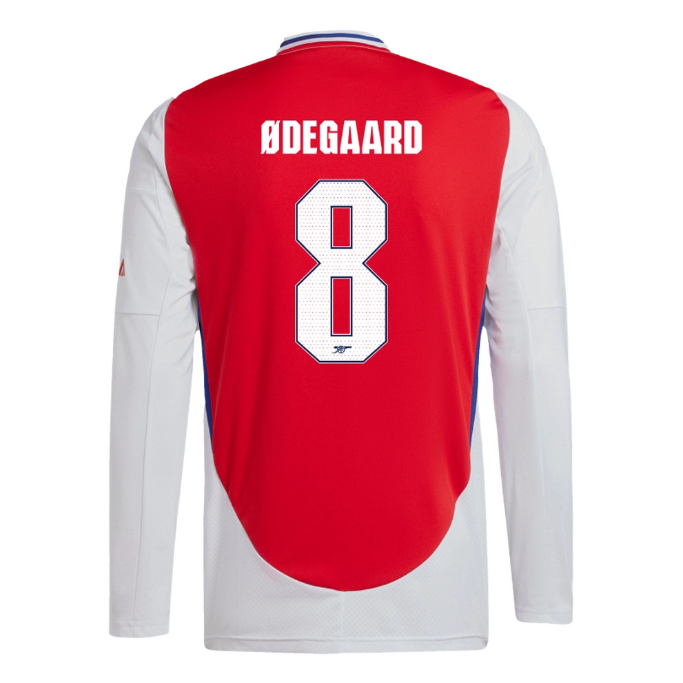 ØDEGAARD #8 Arsenal 24/25 Men's Home Long Sleeve Shirt - Arsenal Font