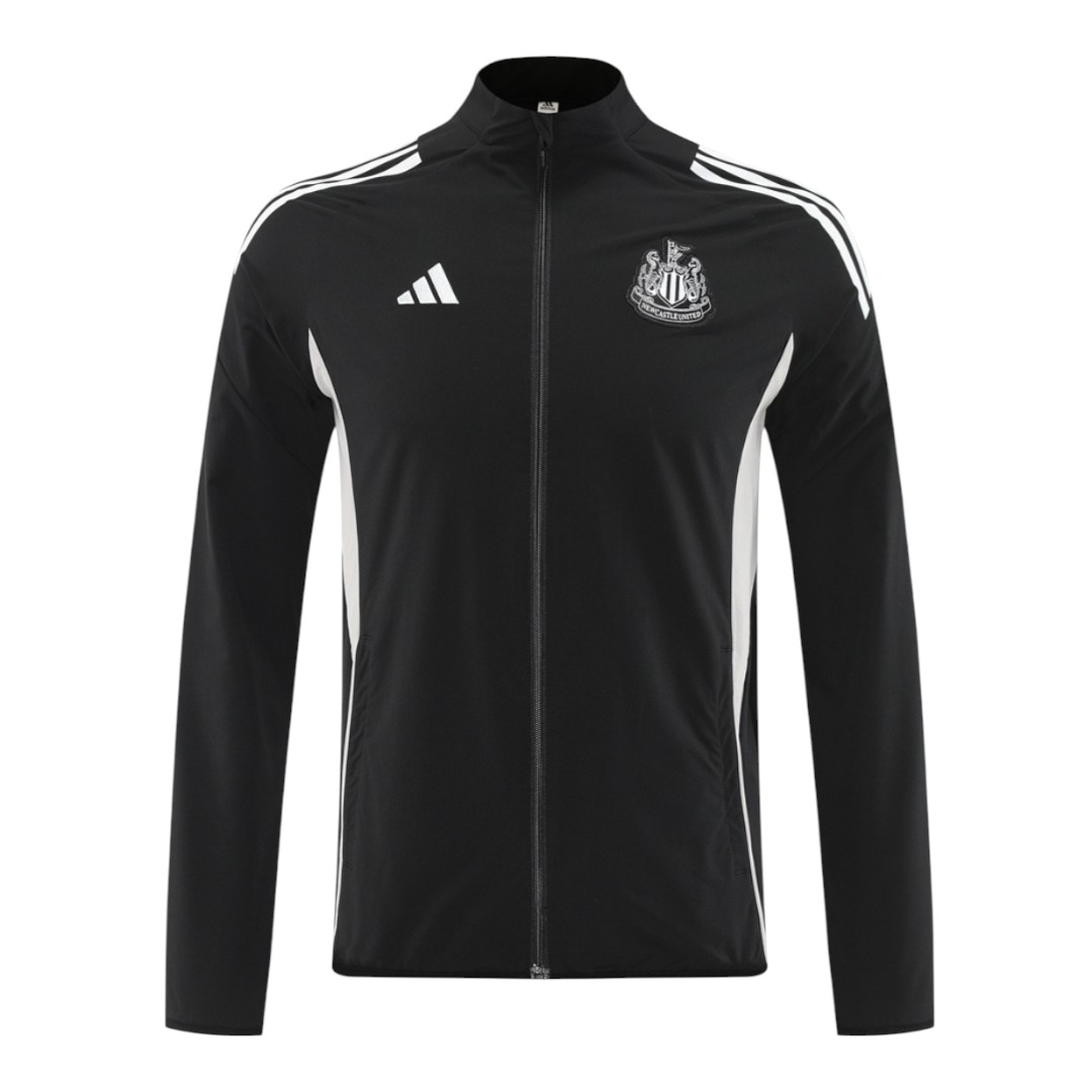 Newcastle United 25/26 Men's Black Long Zip Windbreaker