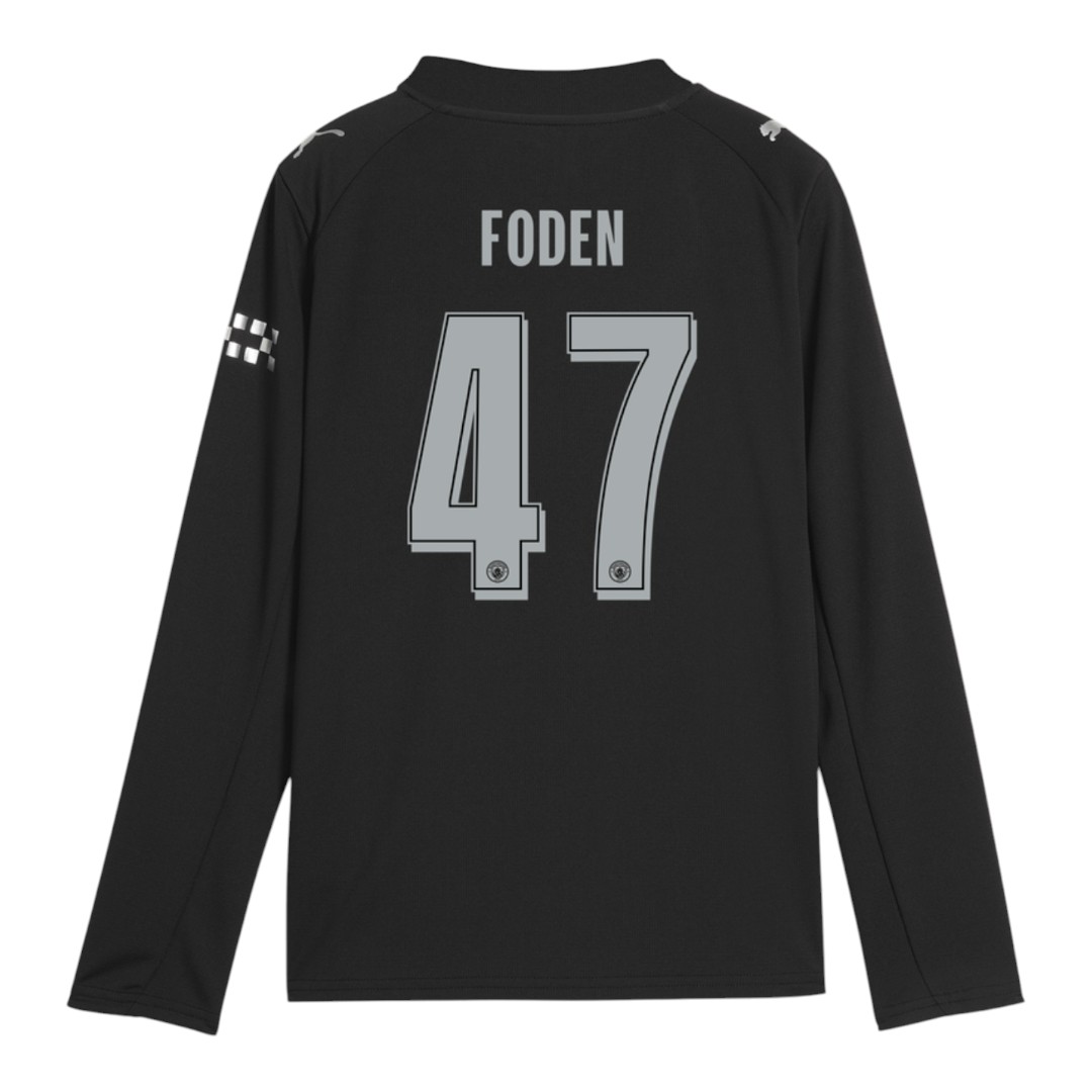 FODEN #47 Manchester City 25/26 Men's Away Long Sleeve Shirt - City Font