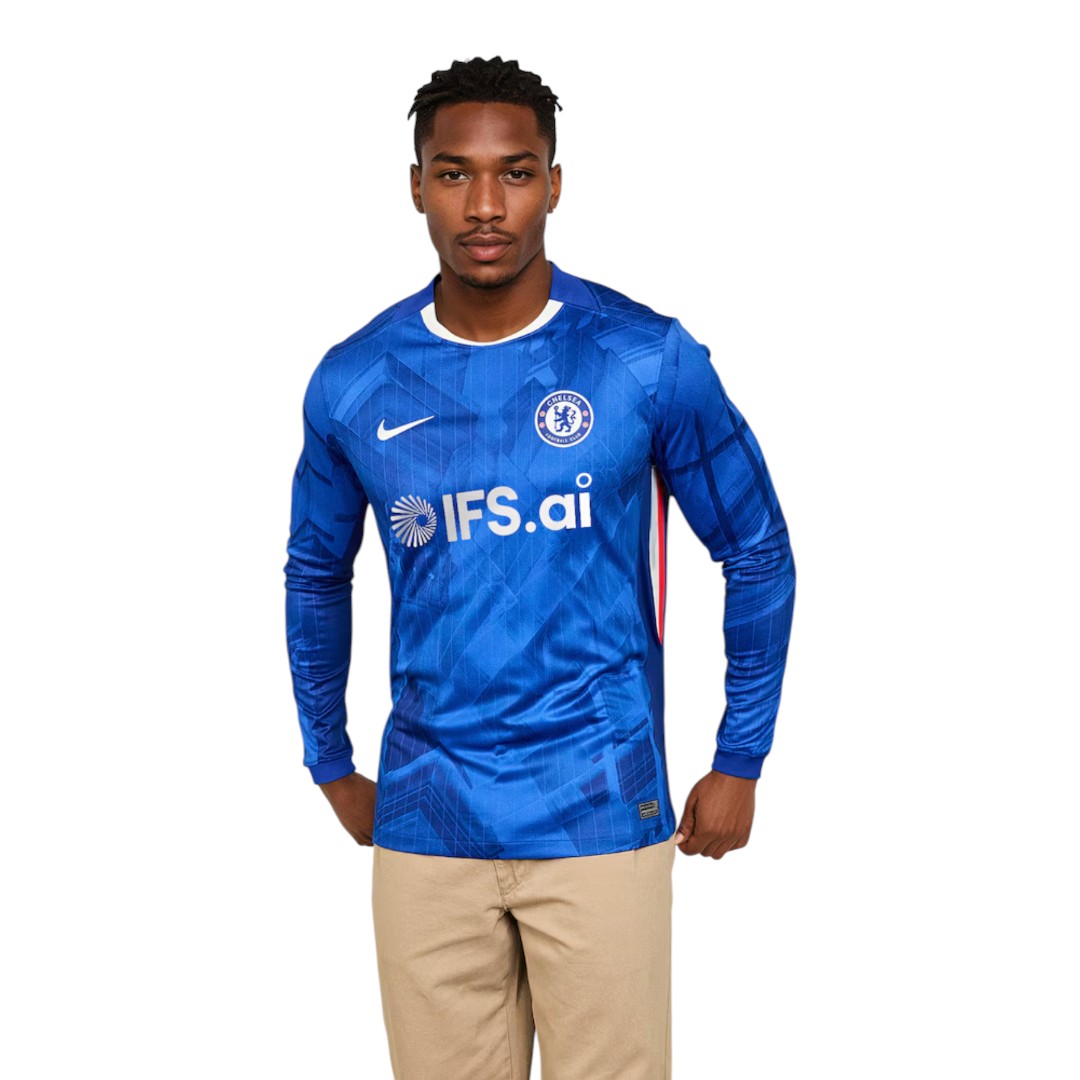 Chelsea 25/26 Men's Home Long Sleeve Sponsored Shirt