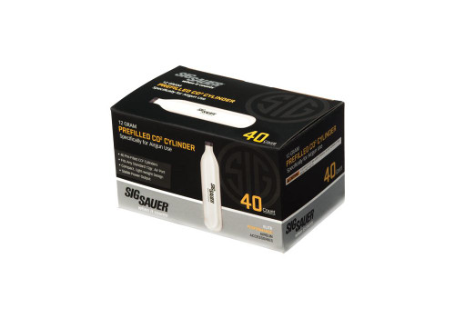 SIG SAUER ASP 12 gram Pre-Filled CO2 Cylinder Cartridges, 40 Pack