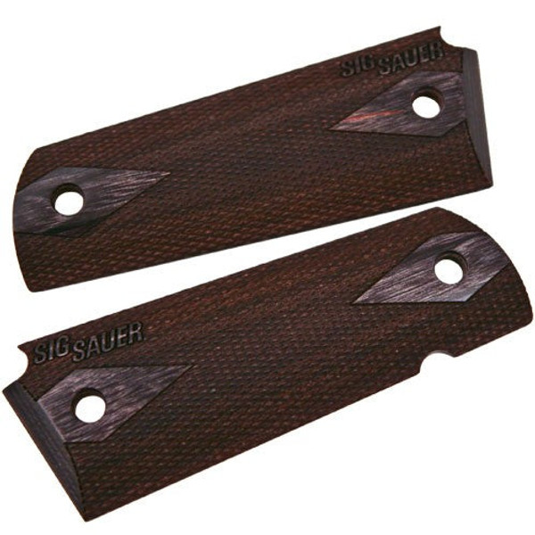 SIG SAUER 1911 Blackwood Checkered Engraved Grips GRIP-1911-BLKWD