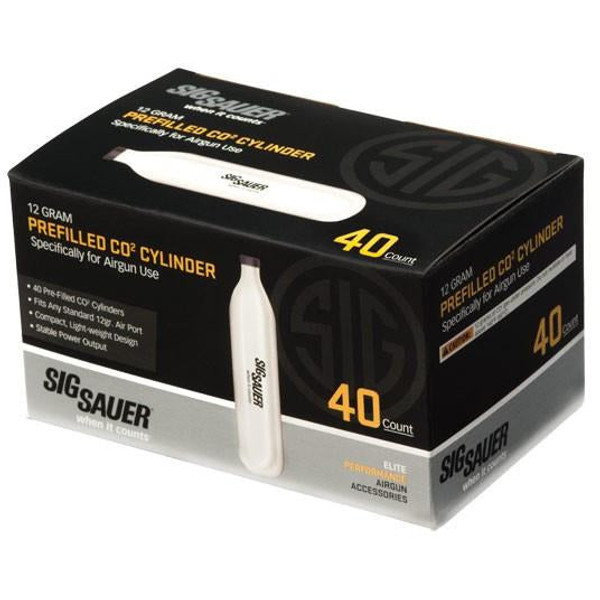 SIG SAUER Pre-filled CO2 Cartridges for ASP20 (12 Gram, 40 Pack) - Buckshot Supply