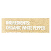 Simply Organic White Pepper - Case Of 6 - 2.86 Oz.
