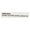 Lundberg Family Farms Organic California Brown Jasmine Rice - Case Of 25 Lbs