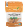 Emmy's Organics Organic Coconut Cookies - Peanut Butter - Case Of 8 - 6 Oz.