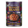 Amy's Organic Refried Beans With Green Chiles - Case Of 12 - 15.4 Oz.