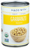 Made With Beans Garbanzo Org - Case of 12 - 15.00 OZ