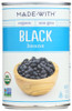 Made With Beans Black Org - Case of 12 - 15.00 OZ