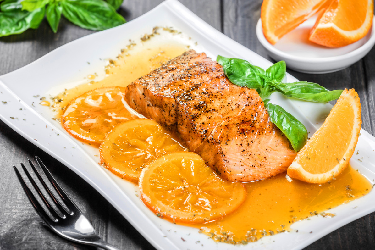 Recipe Salmon Fillets with Orange Basil Sauce Pure Modern Living