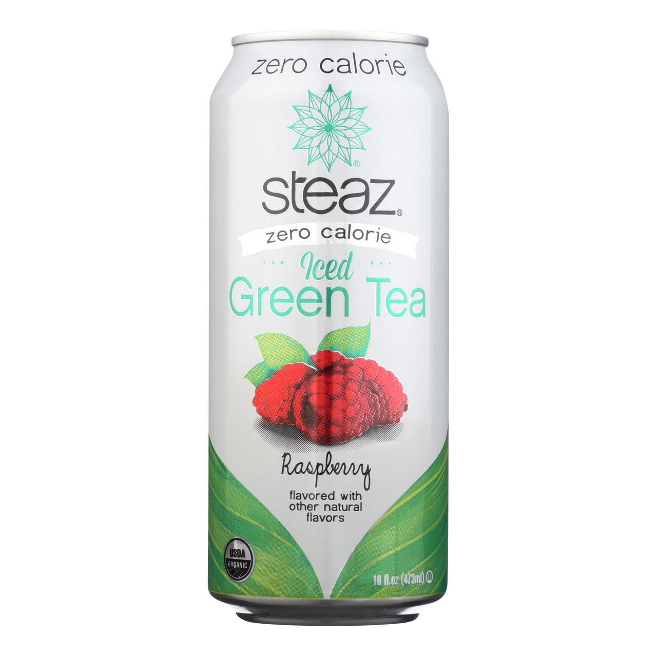 Steaz Zero Calorie Green Tea Raspberry Case Of 12 16 Fl Oz.