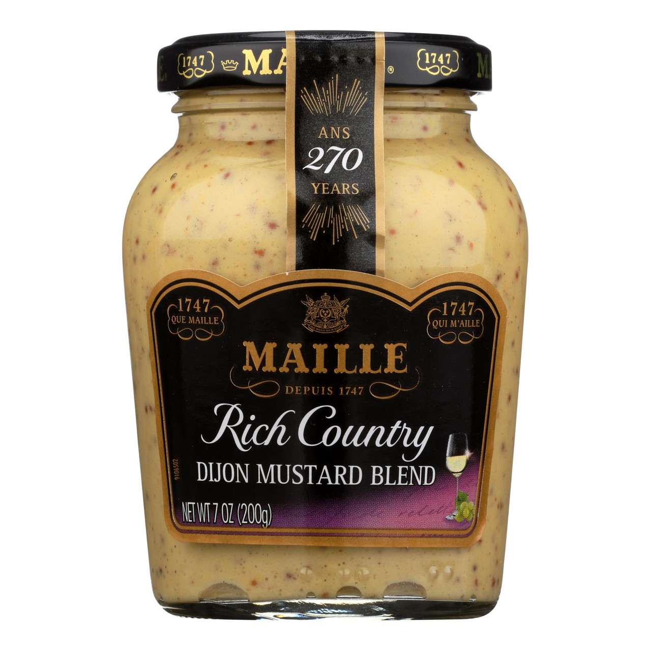 Maille Old Style Whole Grain Dijon Mustard Case Of 6 7.3 Oz.