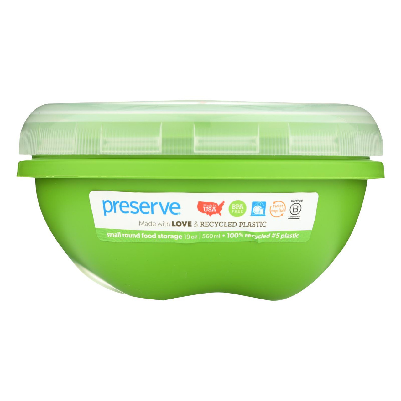Preserve Food Storage Container Round Mini Apple Green 8 Oz 4