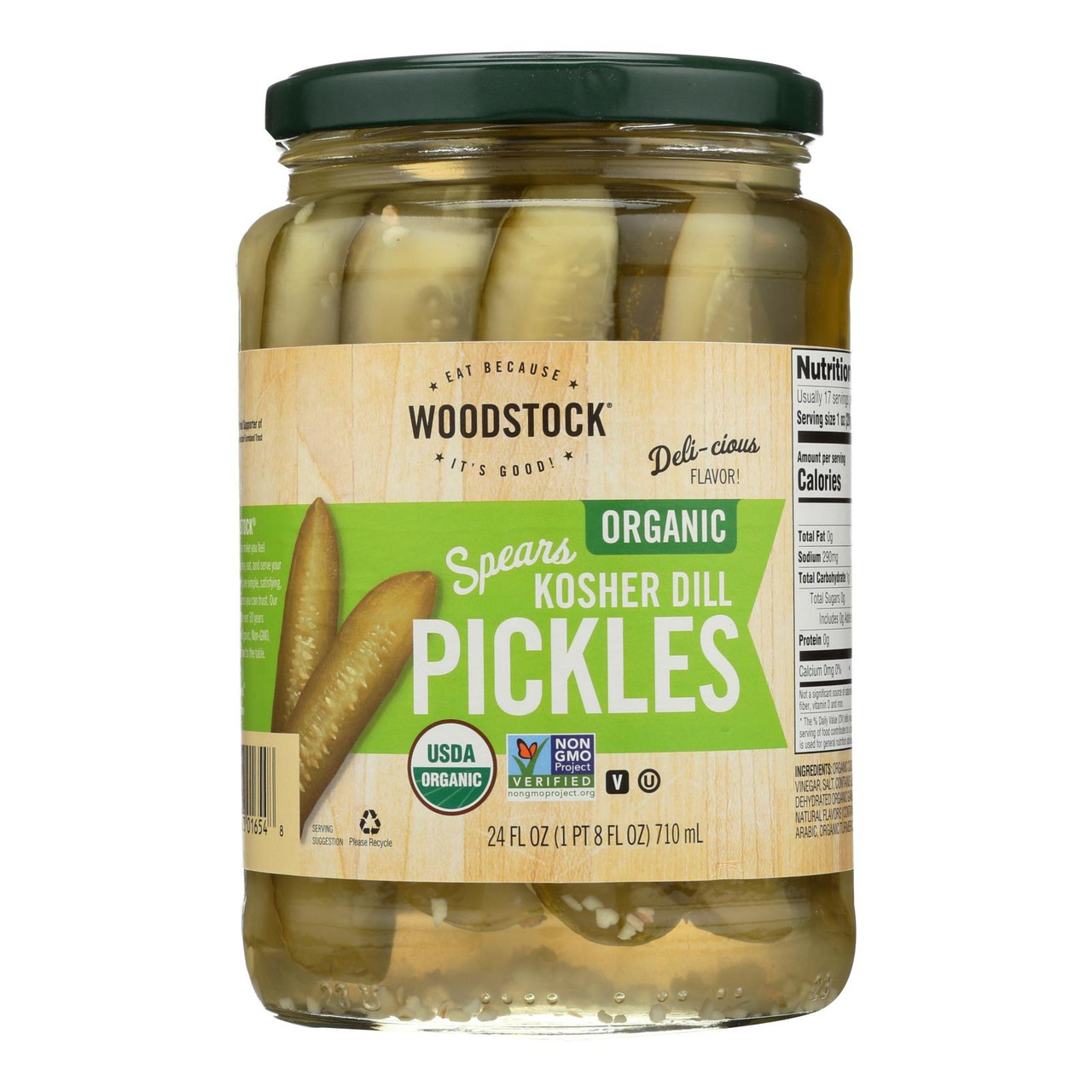 Woodstock Organic Pickles Kosher Dill Baby Case Of 6 24 Oz.