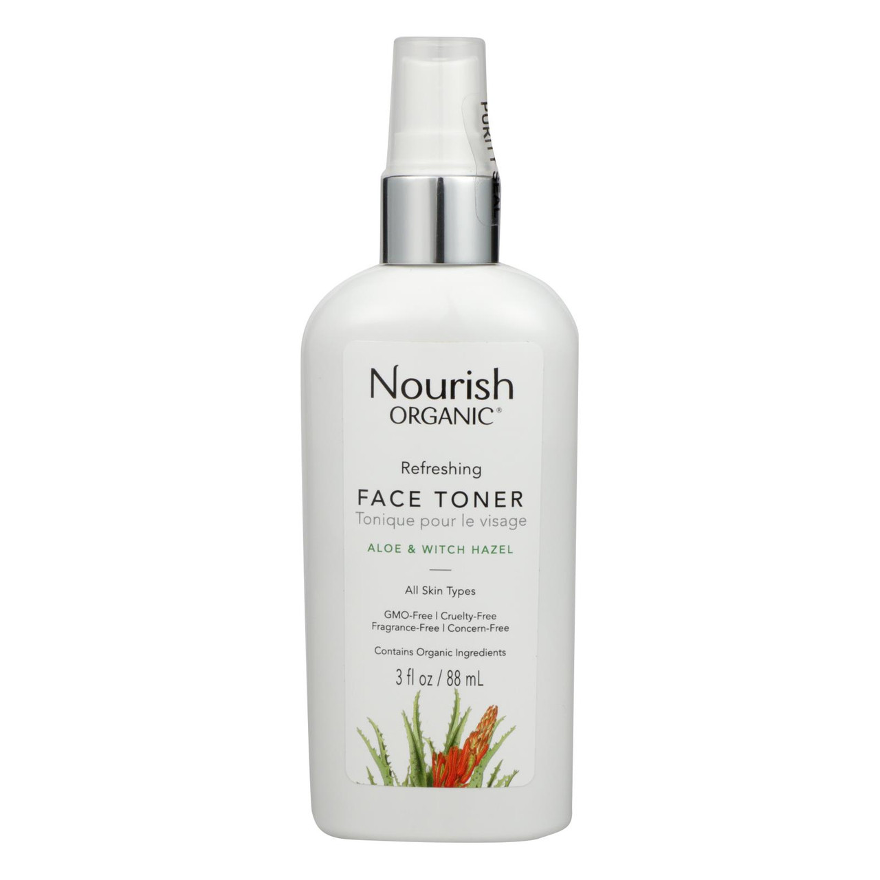 Nourish Organic Face Toner - Refreshing And Balancing - Rosewater And