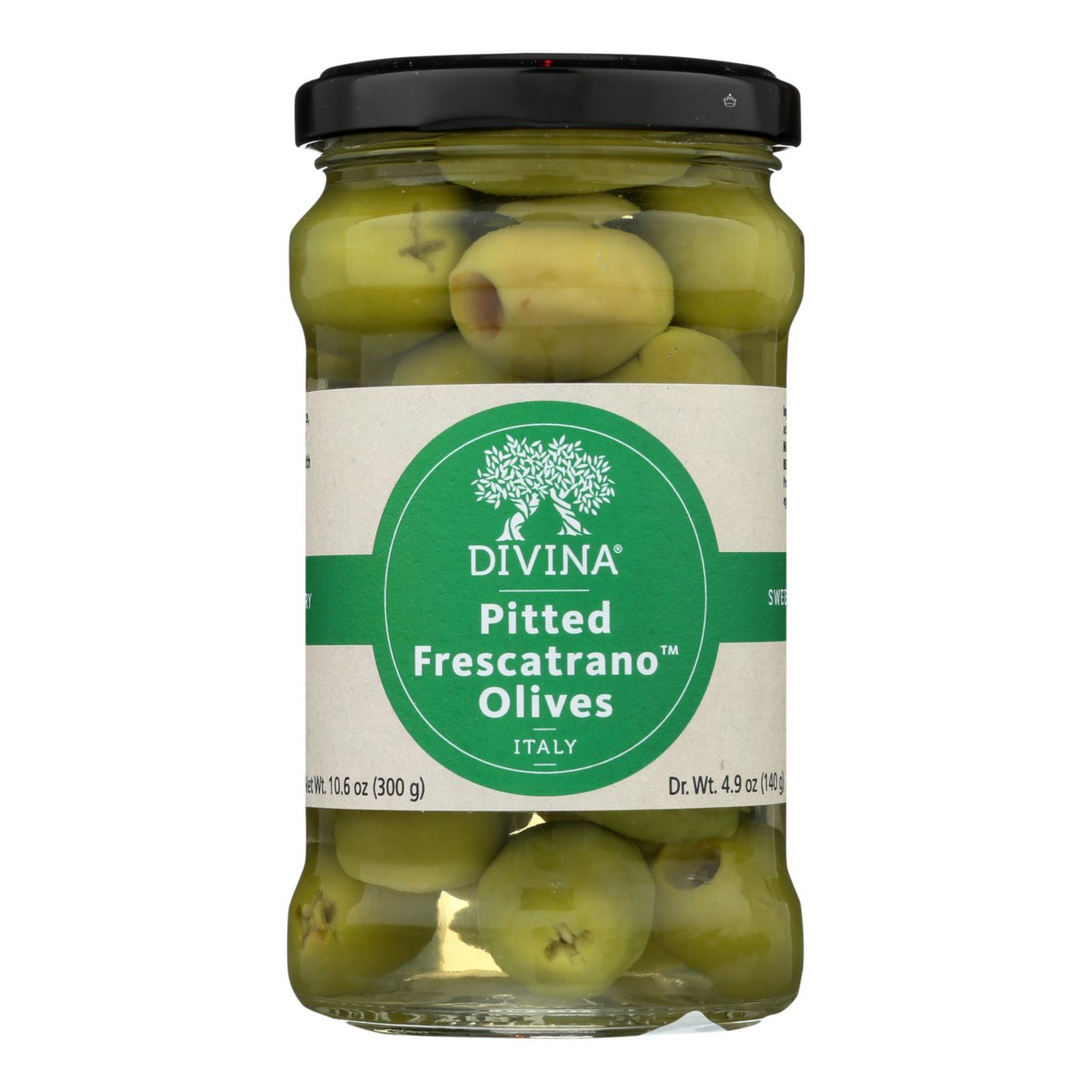 Divina Organic Pitted Green Olives Case Of 6 6 Oz.