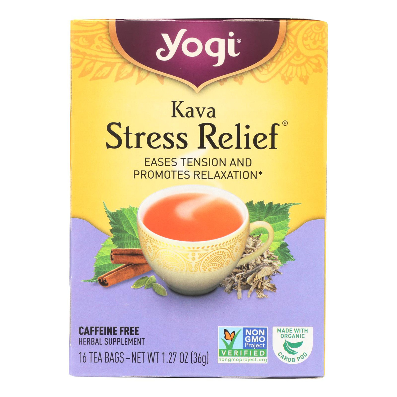 Picture Idea: Yogi Kava Stress Relief Herbal Tea Caffeine Free 16 Bag