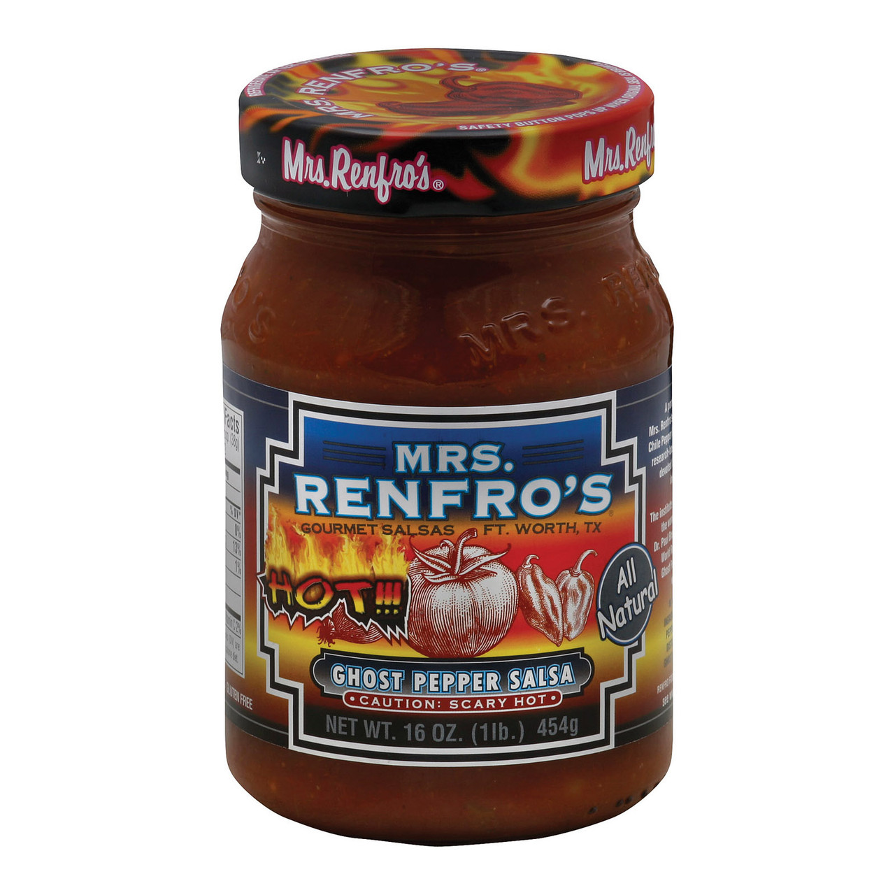 Mrs. Renfro's Ghost Pepper Salsa Pepper Case Of 6 16 Oz.