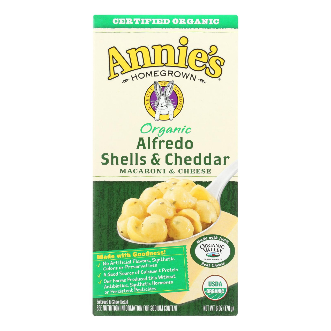 Annies Homegrown Rice Pasta Shells With White Cheddar - 6 oz box