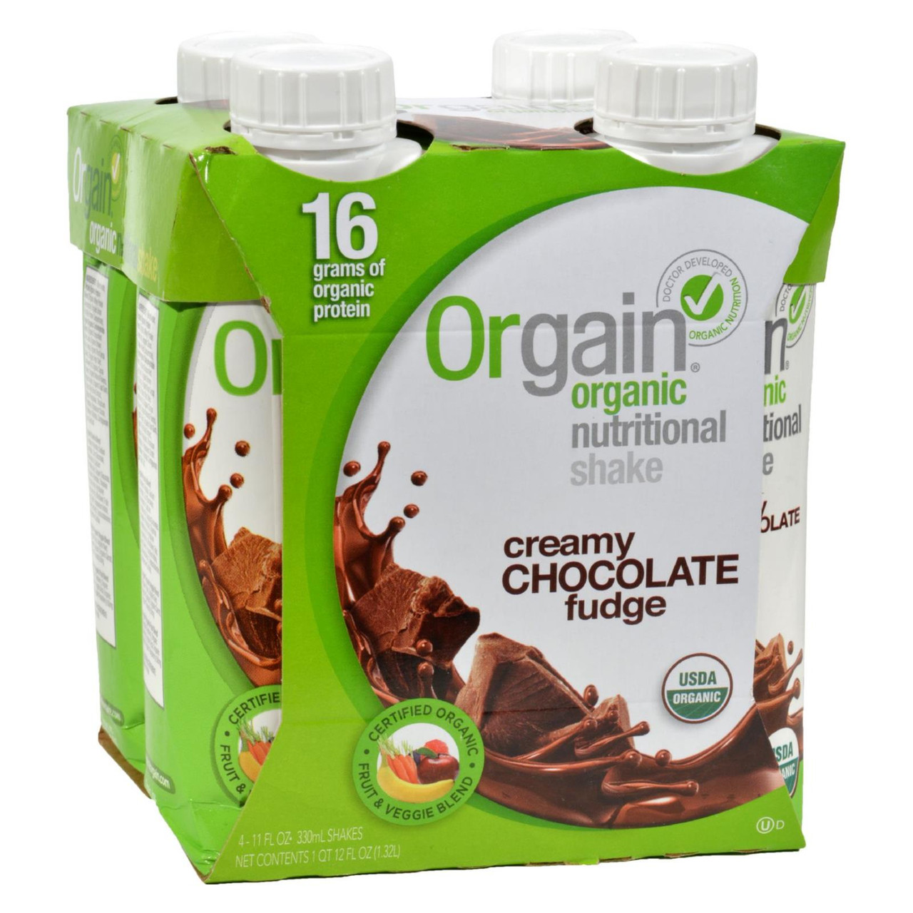 Orgain Grass-Fed Protein Shake, Creamy Chocolate Fudge - 12 pack, 11 fl oz cartons