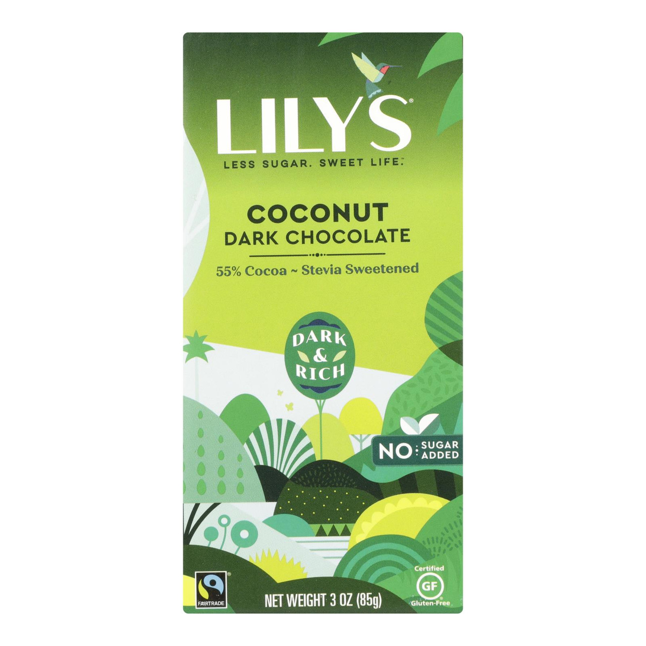 Lily's Sweets Chocolate Bar Dark Crispy Rice 85g