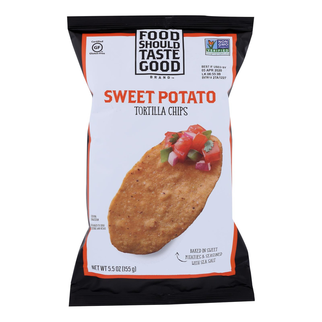 Food Should Taste Good Sweet Potato Tortilla Chips - Sweet Potato - Case Of  12 - 5.5 Oz.