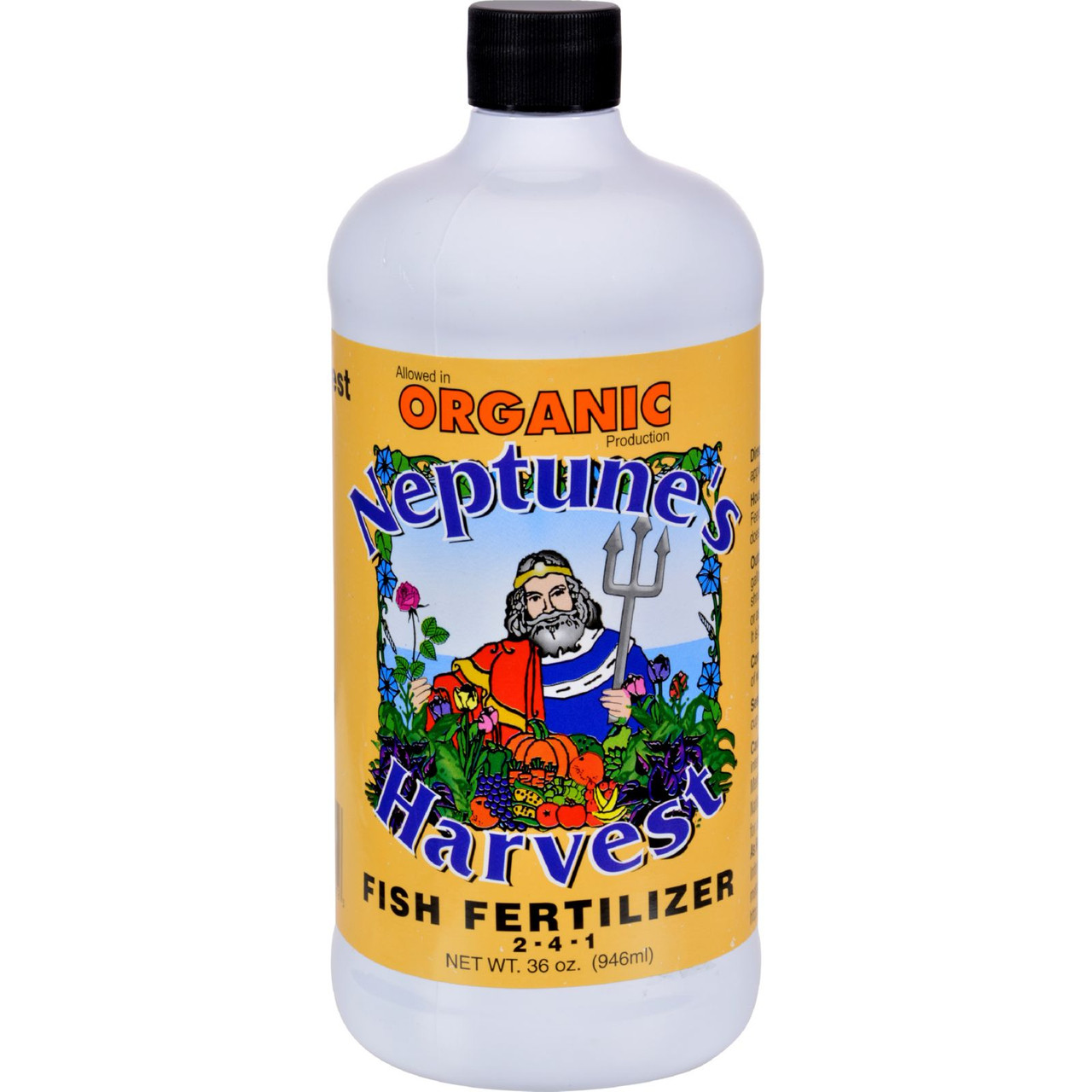 Neptune's Harvest Fish Fertilzer Orange Label 36 Oz
