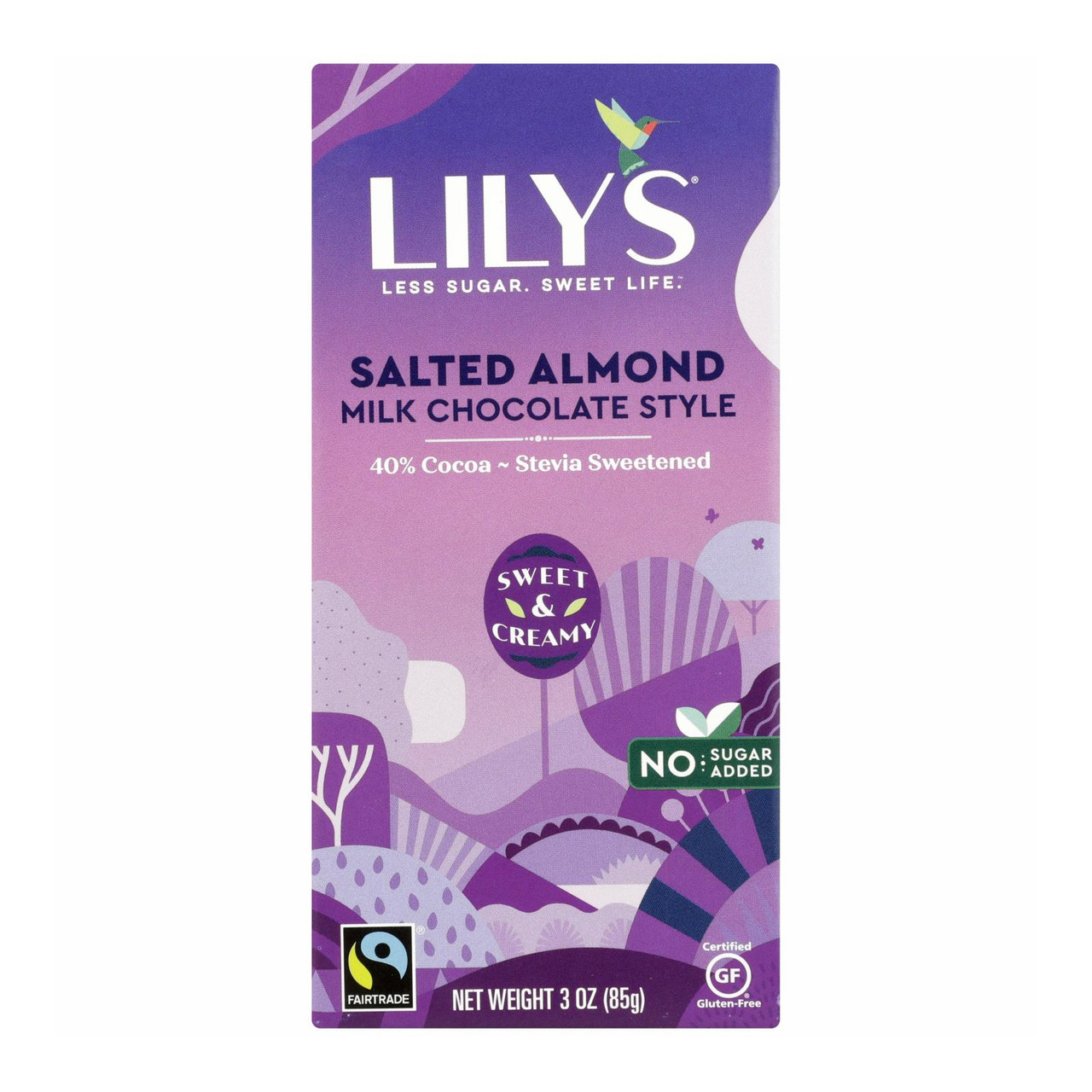 Lily's Sweets Chocolate Bar - Dark Chocolate - 55 Percent Cocoa - Crispy Rice - 3 oz Bars - Case of