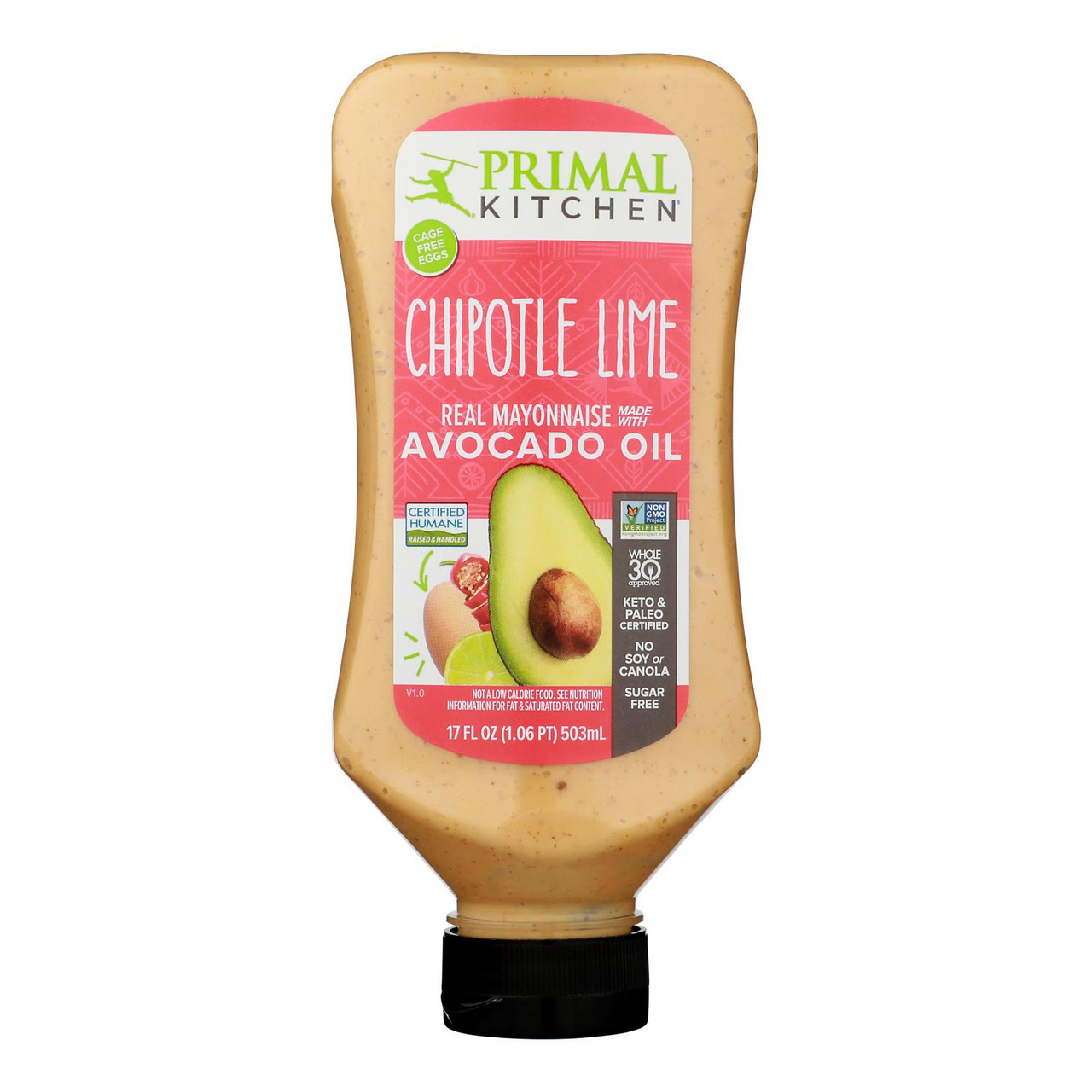 Primal Kitchen, Chipotle Lime Mayonnaise with Avocado Oil, 12 fl oz Pack of  4 