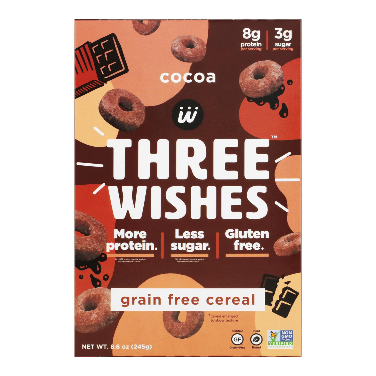 Three Wishes - Cereal Cocoa Chocolate Gluten Free - Case Of 6-8.6