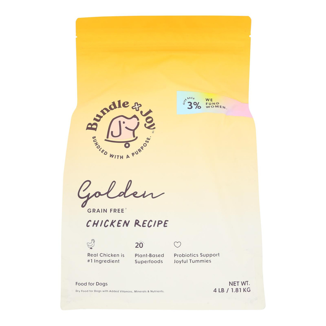 Bundle X Joy Dog Food Dry Golden Chicken Case Of 6-4 Pounds