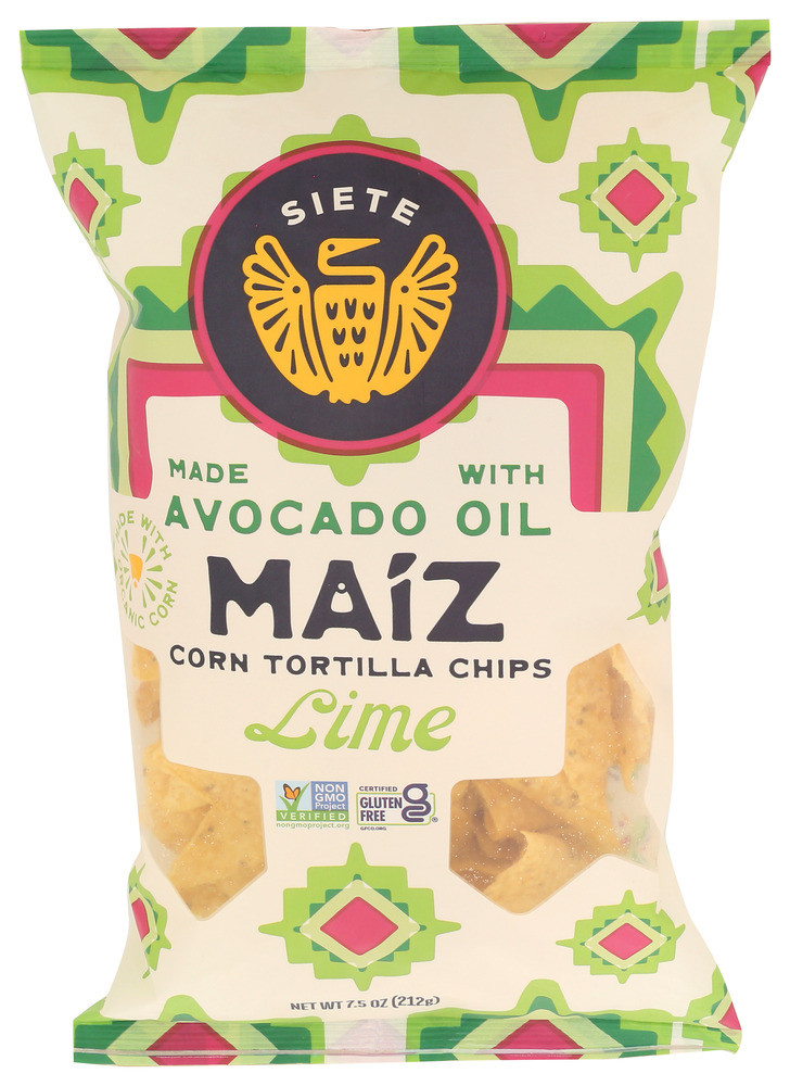 Siete Chips Trtla Maiz Lime - Case of 6 - 7.500 OZ - Pure Modern