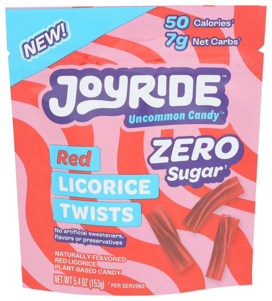 Joyride Licorice Zero Twists Red - Case of 12 - 5.400 OZ - Pure