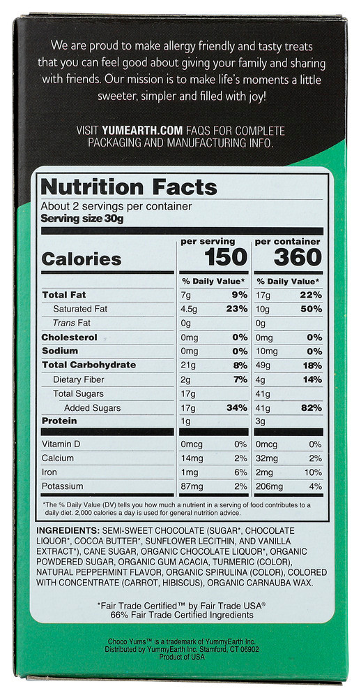 Yumearth Choco Yums Mint - Case of 6 - 2.500 OZ - Pure Modern Living