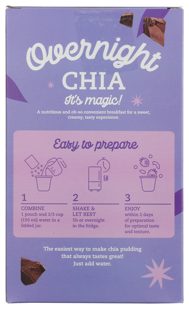 Prana Chia Chocolate Overnight - Case of 8 - 8.800 OZ - Pure