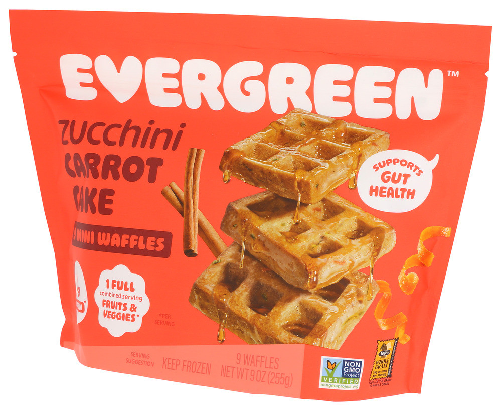 Evergreen Waffles Frzn Zucch Crrt - Case of 8 - 9.000 OZ - Pure