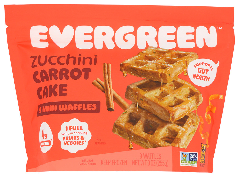 Evergreen Waffles Frzn Zucch Crrt - Case of 8 - 9.000 OZ - Pure