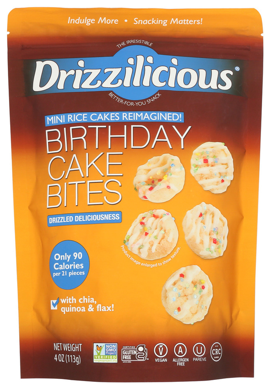 Drizzilicious Rice Crisp Mini Brthdy Ck - Case of 6 - 4.000