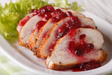 [Recipe]  Oatmeal Nut Crusted Turkey Tenderloin with Mushroom Cranberry Sauce