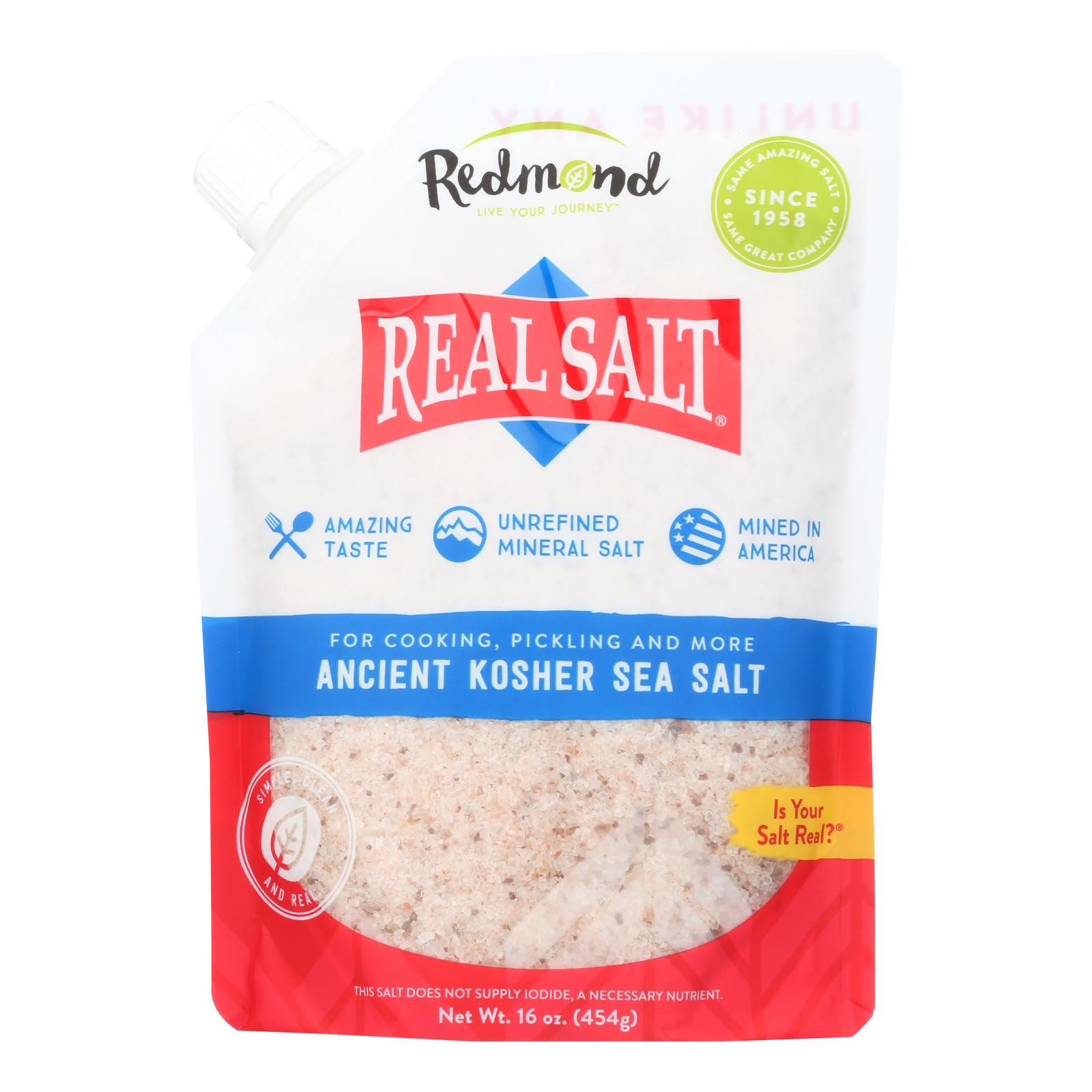 Real Salt Gourmet Kosher Sea Salt 16 Oz Case Of 6