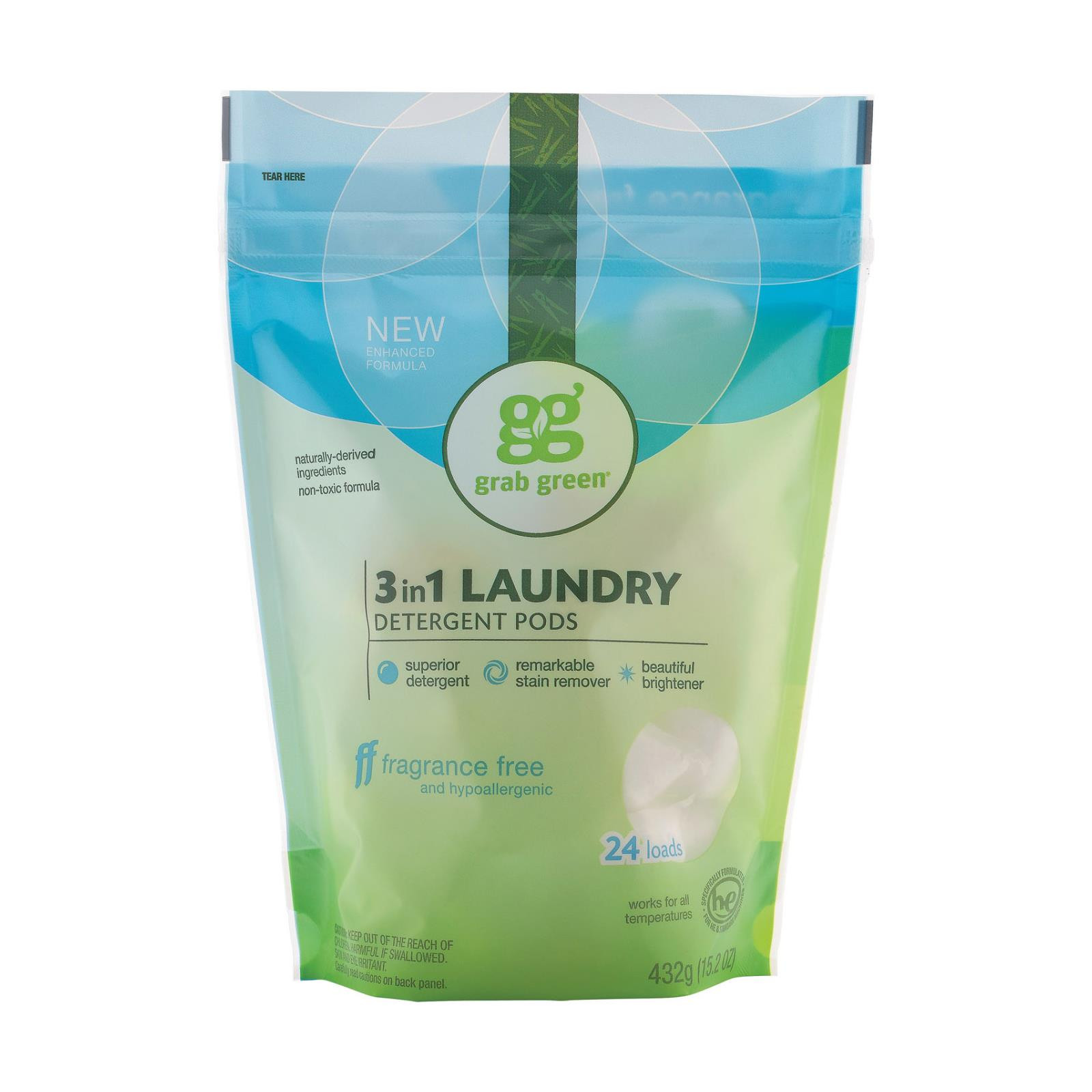 Grab Green Laundry Detergent Fragrance Free Case Of 6 24 Count