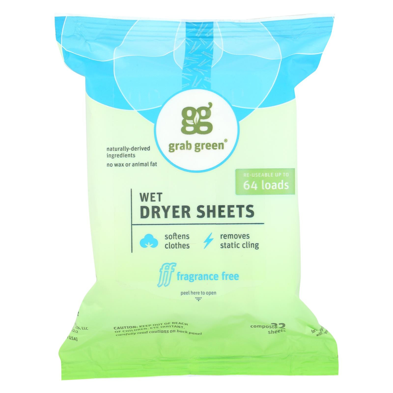 Grab Green Laundry Detergent Fragrance Free Case Of 6 32 Count