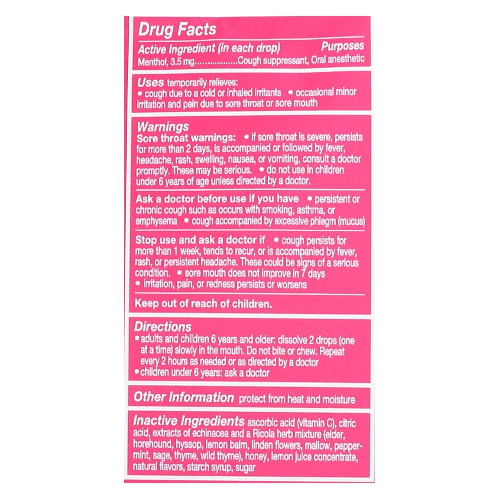 Honees Cough Drops Extra Large Menthol 20 Count