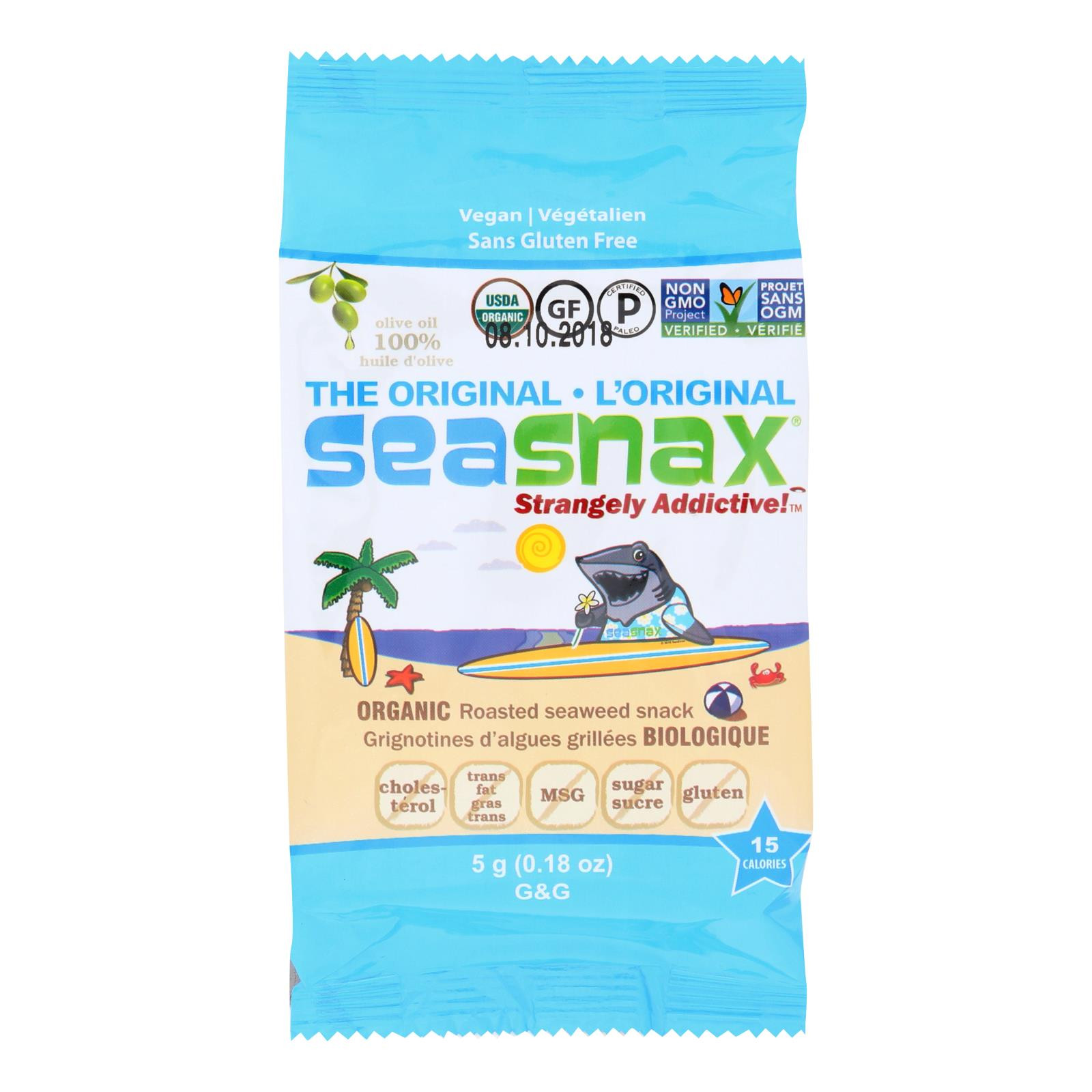 Seasnax Organic Seasnax Original Roasted Seaweed Snack Case Of 24 0