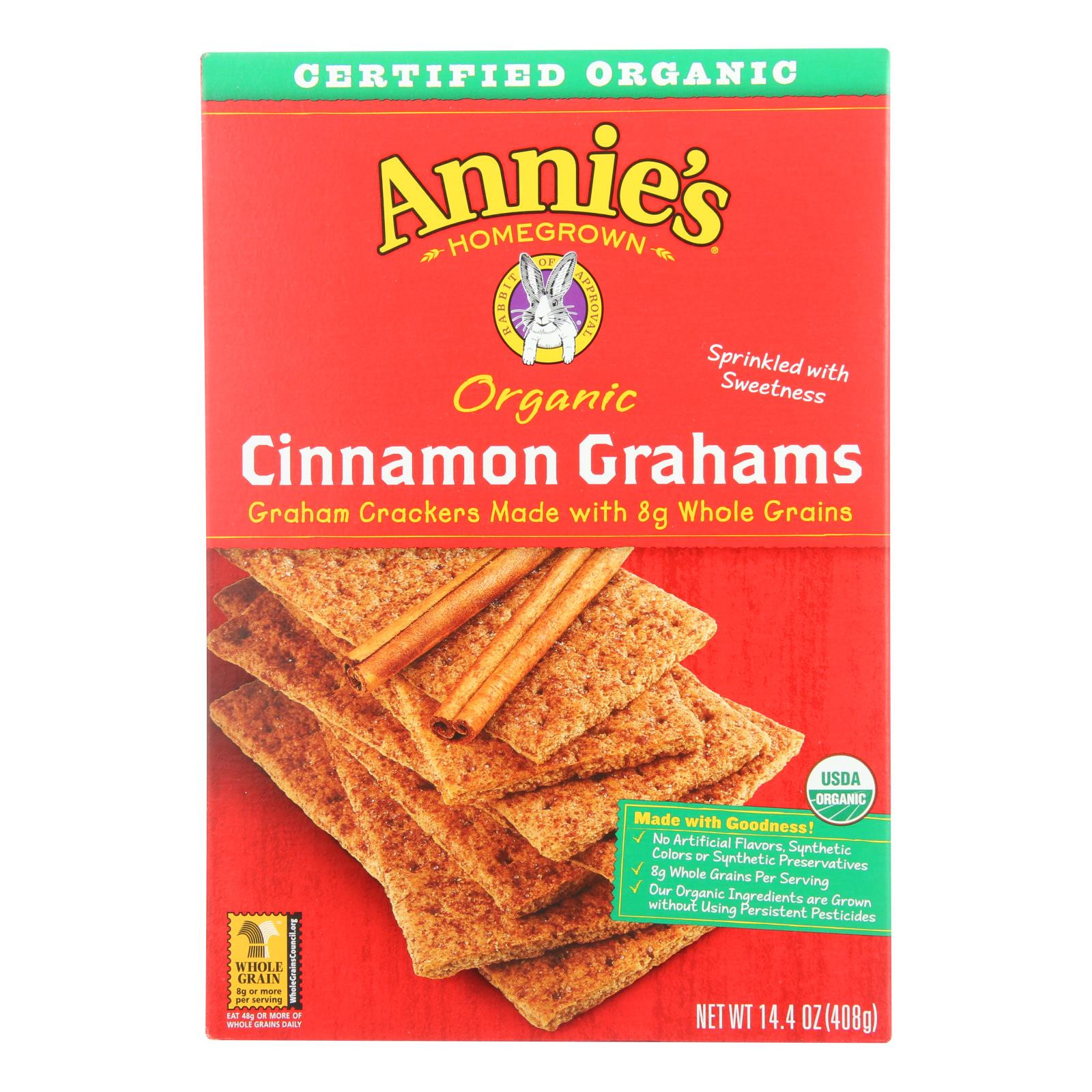 Annie's Homegrown Organic Honey Graham Crackers Case Of 12 14.4 Oz.