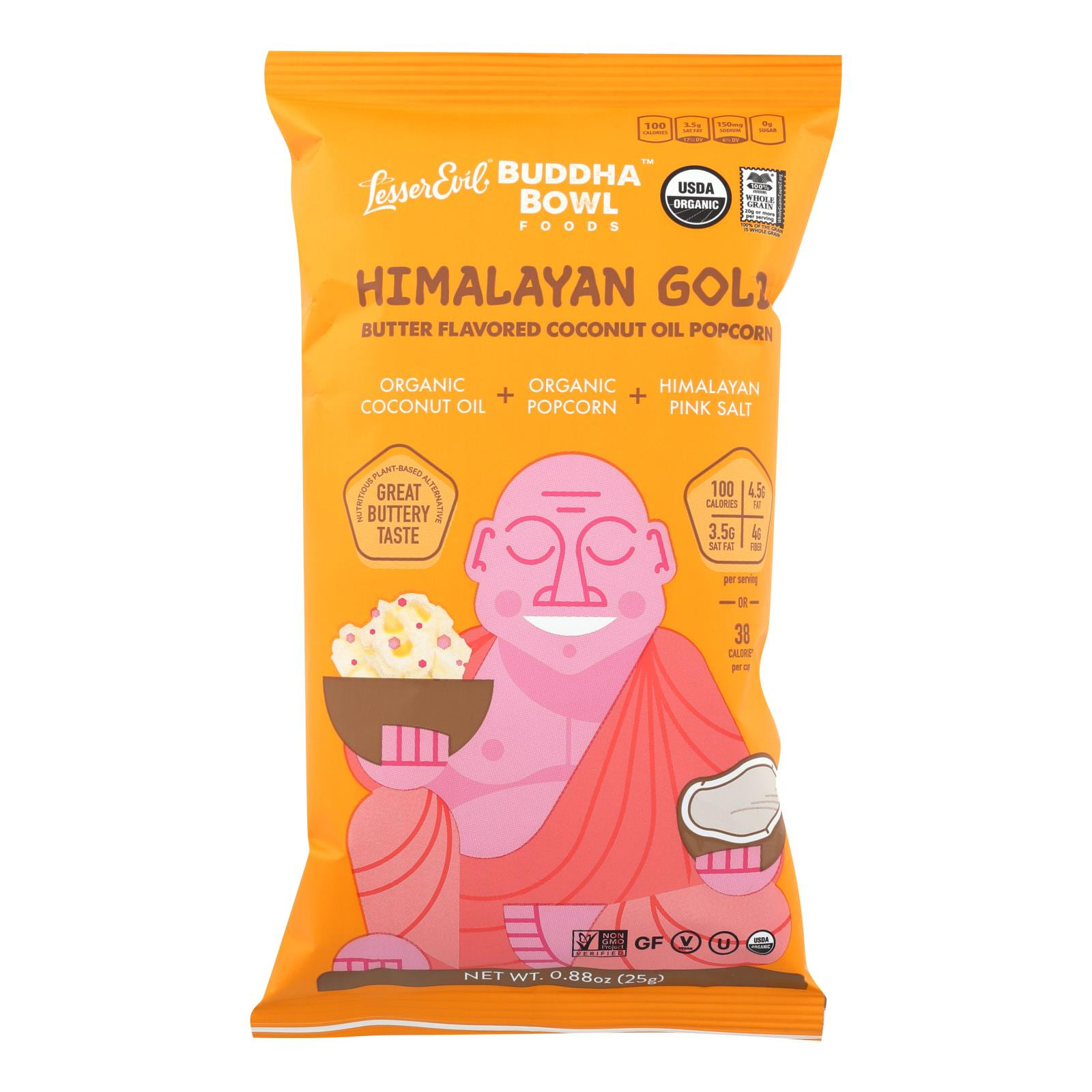 Lesser Evil Popcorn Buddha Bowl Foods Case Of 18 .88 Oz.