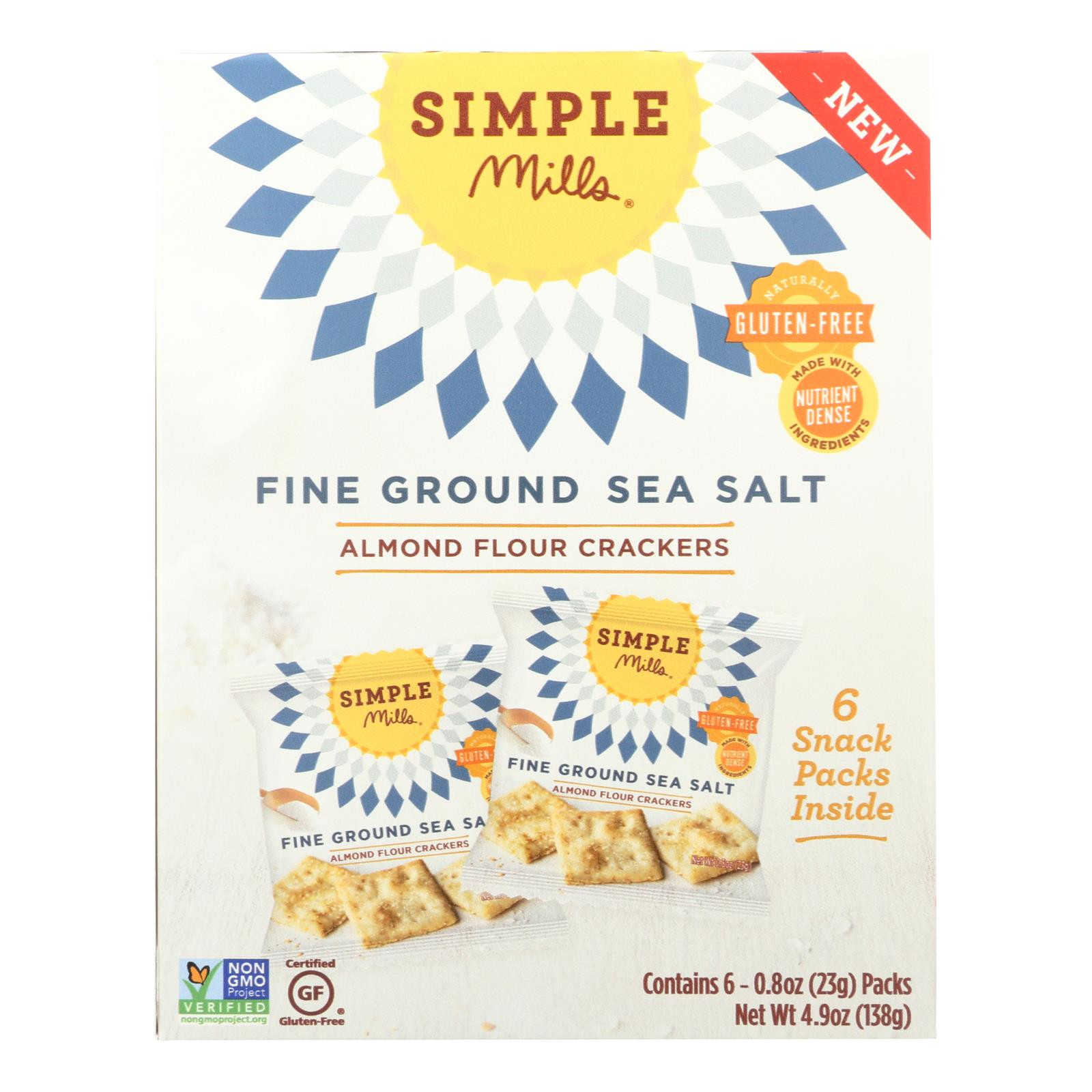 Simple Mills Fine Ground Sea Salt Almond Flour Crackers - Case Of 6 - 4 ...