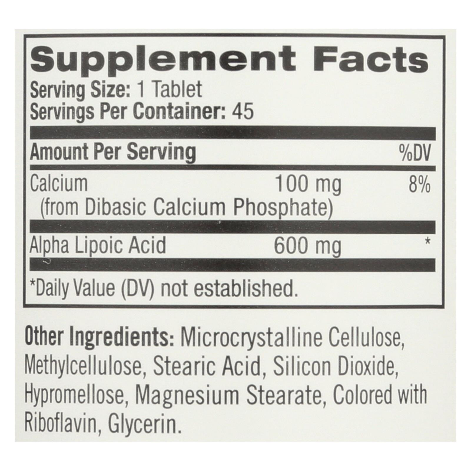 Natrol Alpha Lipoic Acid Time Release 600 Mg 45 Tablets